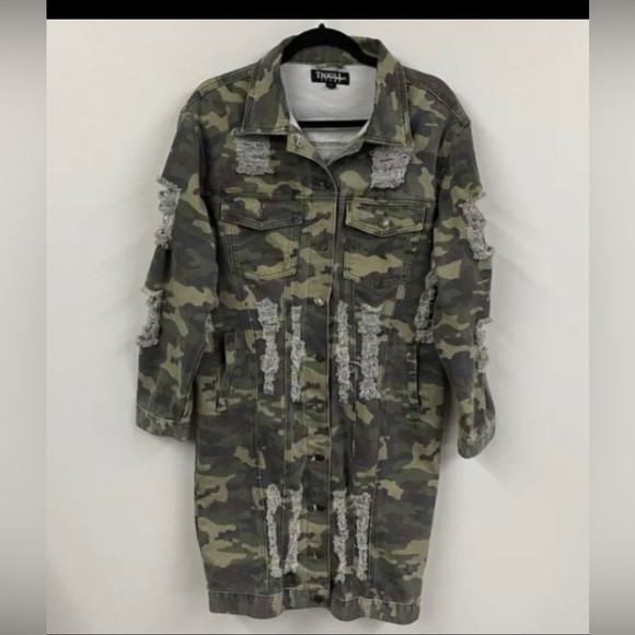 Camo distressed shacket - Picture 3 of 4